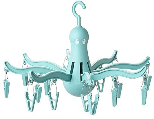 New Branded PRESSA Hanging Dryer 16 Clothes Pegs Plastic [Turquoise]