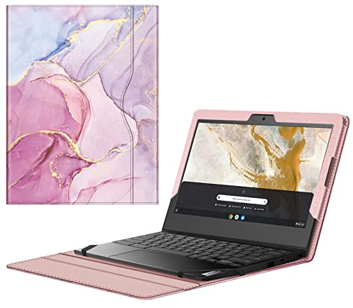 Fintie Sleeve Case for 11.6 Lenovo Chromebook 3 11 - Premium Portfolio Book Cover Compatible w/ 11.6 HP Chromebook 11 G5, Glitter Marble