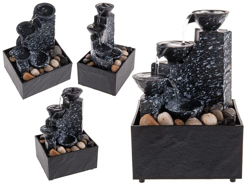 Out of the blue Fontaine d'intérieur avec Pierres décoratives, env. 17 x 9 x 11 cm, avec câble USB, Longueur : 1 m, en polystone