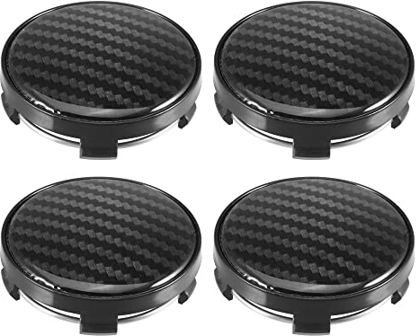 A ABSOPRO Nabendeckel Schwarz 4 Stück Universal 60mm Kohlefaser Kunststoff | Innendurchmesser 51mm, Höhe 16mm, Geeignet Für Vorder- Und Hinterradnaben, Einfache Installation