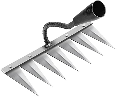 Zappa da giardinaggio di ortaggi, utensili da giardino indispensabili a 7 denti, in acciaio