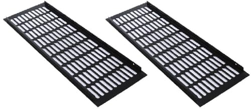 TopHomer 2 cubiertas de rejilla de ventilación, 150 mm x 450 mm, aleación de aluminio negro, rejilla de ventilación transpirable para armario de cocina
