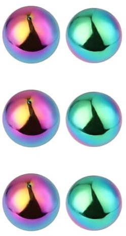 BESPORTBLE 6stücke Edelstahl Regenbogen Gazing Globe Spiegelkugel Farbenfrohe Metallkugeln Für Garten Deko Glänzende Hohle Dekokugeln Für Außenbereich