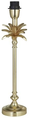 Licht-Erlebnisse Gestell für Tischleuchte Metall E27 H: 45 cm Ø 11 cm Kabelschalter Stecker in Messing matt Lampenfuß Säule Tischlampe