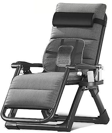 Klappbare Sonnenliege mit Kissen und Kissen - Verstellbarer Terrassen-Lounge-Sessel für Garten, Rasen, Camping, Strand