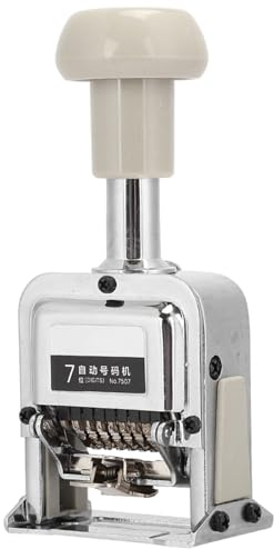 KIMISS Sello de Máquina de Numeración Automática, Sello de Transposición de 7 Dígitos, útiles Escolares, Equipos de Oficina, Codificación Manual Secuencial, Estampado Numérico,
