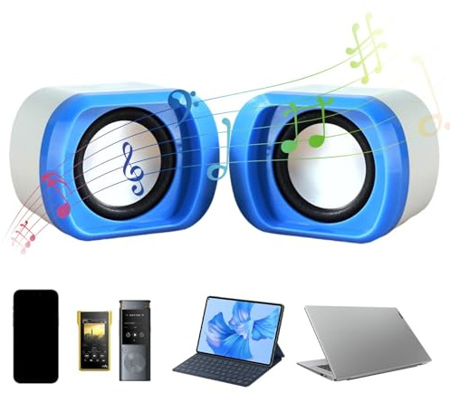 higyee Haut-parleurs PC alimentés par USB, Haut-Parleur stéréo alimenté par USB | Haut-Parleur multimédia Portable,Qualité sonore Claire Polyvalence multimédia Haut-parleurs USB de Bureau