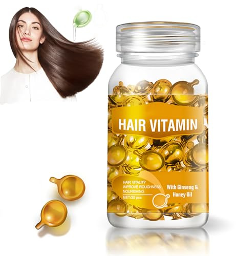 Hair Vitamin Serum Capsule, Hair Treatment Serum, Hair Growth Oilwith Moroccan, Macadamia & Avocado Oil, Vitamins A/C/E Restores Dry Frizzy Hair, Repair Damaged and Smooth Shiny Hair (E)