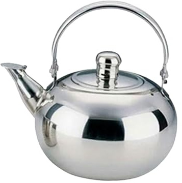 FytStycale Teiera con Coperchio, Teiera in Acciaio Inossidabile con Manico, Bollitore per L'acqua Regalo per Falò da Cucina per Capodanno con Filtro, 2.5 l