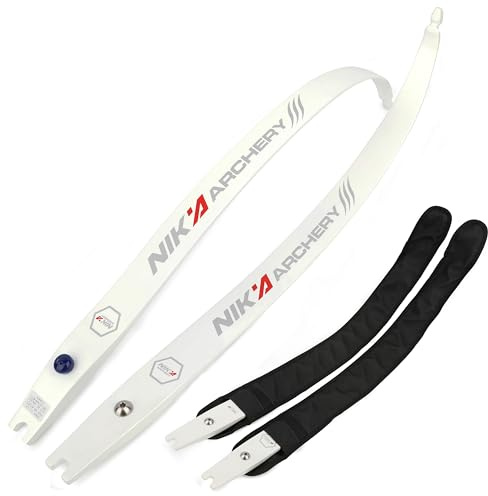 surwolf H25-68” Bågskytte Takedown recurve båg lemmar 12-50lb ILF gränssnitt Tävling recurve båg lemmar Vuxen Målbåge fälg med båg lemmar väska för jakt Skytteövningar (vit, 50lb)