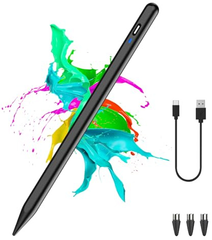 Stylus Pen for Android Tablet, Tablet Pencil for iOS/Android,Rechargeable Active Stylus Pen for iPhone/Samsung/XiaoMi/Huawei/Vivo/Lenovo/Switch 2 and Other Android Smartphones and Tablets-Black