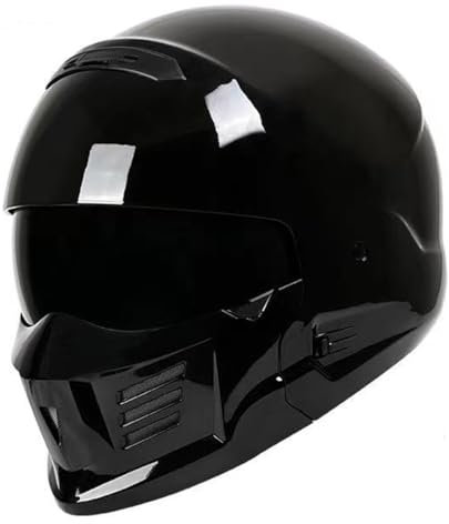 Vintage Casque De Moto Jet pour Homme Et Femme avec Visiere 3/4 Combinaison Casque Moto Bols Homologué ECEDOT Face Ouverte Casque Mobylette Adulte Demi Casque 9,XXL:63-64CM