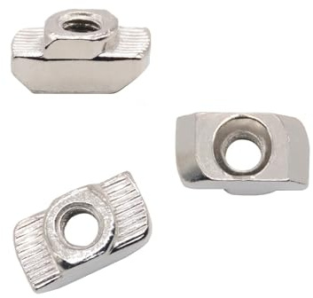 Écrous à rainure en T, 50 pièces/100 pièces Série 20/Série 30/Série 40/Série 45 Écrou à rainure en T coulissant Écrou à enfoncer for marteau Connecteur de fixation Extrusions en aluminium(45 Series M5
