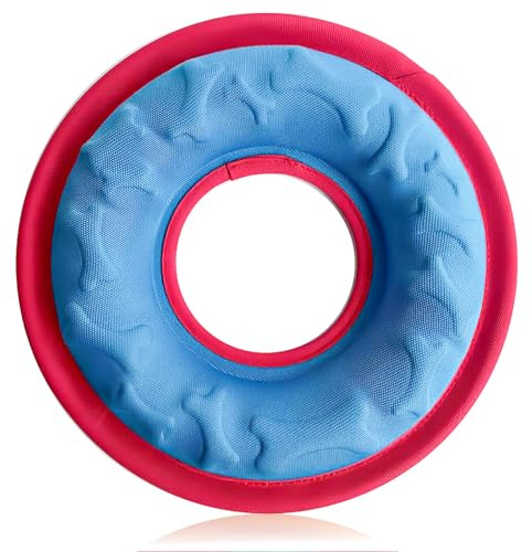 HeiPen Dog Frisbee Toy-Watherproof Floating Disc, 23cm | Aquatic Play & Convertible Temporary Dog Bowl, Durable Nylon Fetch Toy for Easy Catch, Outdoor Training and Feeding (Blue)