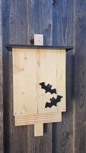 Fledermauskasten Fledermausflachkasten Flachkasten Fledermaushütte Fledermaus Kobel Fledermausbau Natur aus massiven Fichtenholz 2X wetterfest imprägniert (FN)