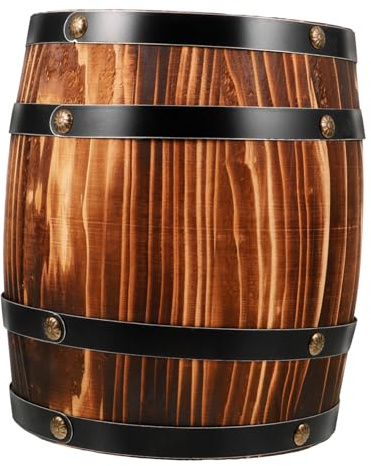 FUTUREORYY Holzfass Deko Kleines Weinfass Dekorationsstück für Küche Bar und Garten aus Robustem Holz als Blumenübertopf oder Fotorequisit