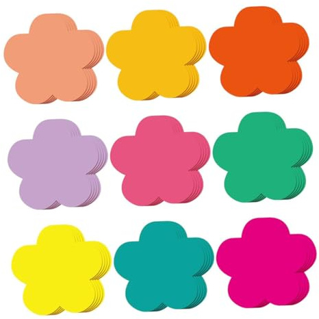 ARTSEWPLY 108 Stück Tlg Bunte Blumen Papier Ausschnitte für Klassenzimmer Dekorationen Diy Bastelbedarf Partyzubehör Vielseitig Einsetzbar für Kreative Schulprojekte und