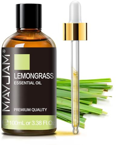MAYJAM Aceite Esencial de Hierba Limón para Difusor 100ML | Aceite de Hierba Limón Humidificador, Bricolaje, Hogar, Accesorios