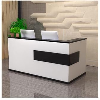 Empfangstresen und Verkaufsschreibtisch, für Büro, Empfang, Theke in Schwarz (100 cm links), verdicktes Brett, schlichtes Design, vielseitig einsetzbar für Büros und Einzelhandelsräume