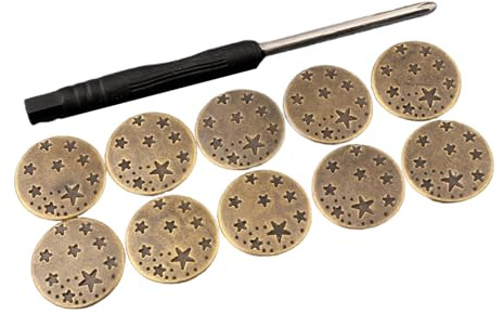 Laikoutd 10 Stück Jeansknöpfe Metall 17 Mm Bundknopf Hosen Ersatzknöpfe Ohne Nähen Für Jeanshosen