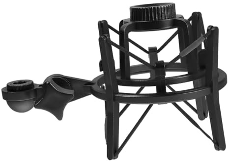 ARTSEWPLY Supporto Microfono Plastica Antivibrazioni per Condensatore Regolabile con Morsetto Stabile e Assorbimento Shock Supporto Asta Microfono per Registrazione e Streaming