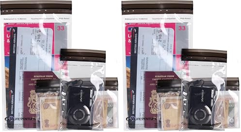 Lifeventure DriStore LocTop Wasserdicht Taschen (3er-Pack) wasserdichte Trockentaschen für kleine Gegenstände Handytasche Kajak Militär Segeln Urlaub (Packung mit 2)