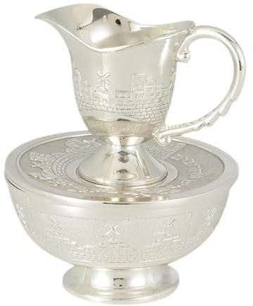 Ysyqkn Juego de Taza Y Tazón para Lavarse Las Manos de Aleación para Decoración de Mesa, Taza Y Tazón para Lavarse