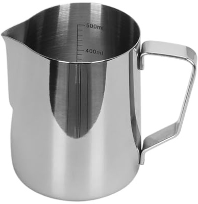 milk frothing pitcher, Jarra espumadora de leche para latte art, acero inoxidable con medición, accesorios para barista y espresso,for coffee machines(600ml-Measurement)