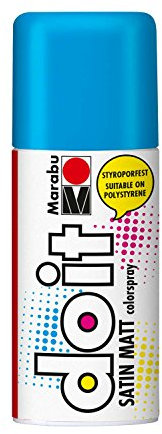 Marabu 21070006095 - Do it Satin Matt azurblau, Colorspray auf Acrylbasis, styroporfest, schnell trocknend, sehr gute Deckkraft, wetterfest, für große und kleine Bastelarbeiten, 150 ml Sprühdose
