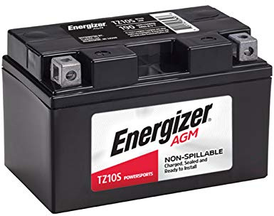Energizer TZ10S AGM Motorcycle and ATV 12V Battery, 190 Cold Cranking Amps and 8.6 Ahr. Replaces: YTZ10S and others