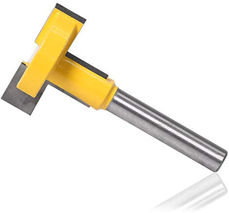 Gasea 8mm T-Track Routeur à Rainure en T Forme Routeur Bits Coupe du Bois de Fraisage Outil Routeur Lame Bord Droit Bit 8mm Lame Jaune