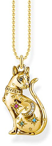 THOMAS SABO Damen Halskette Katze Sternenbild gold 925 Sterlingsilber, 38-42 cm Länge