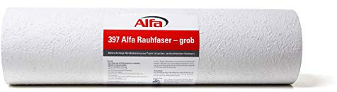 Alfa 1x Rauhfaser 52 Körnung grob 0,53 m x 33,5 m Rauhfasertapete mehrschichtig mit Struktur-Holzfasern