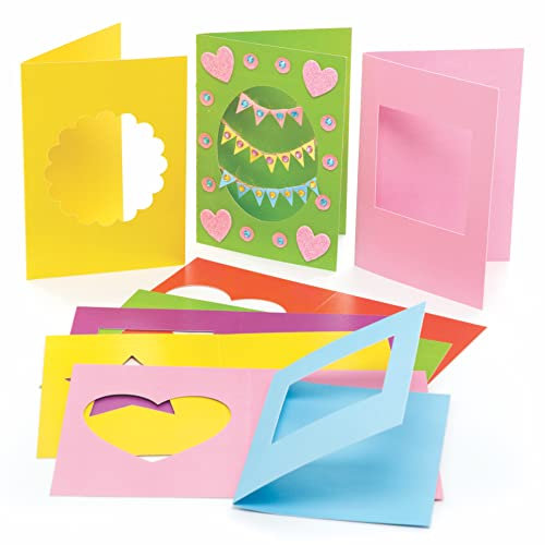 Baker Ross AX673 Tarjetas de Felicitaciones - Paquete de 15, perfectos para que los niños decoren, ideal para manualidades en el hogar, trabajo escolar, proyectos de grupos y más