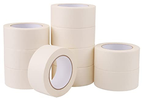 Lichamp Wide Masking Tape 2 inches, 10 Pack General Purpose Masking Tape Bulk Multipack for Basic Use, 1.95 inches x 55 Yards x 10 Rolls (550 Total Yards)
