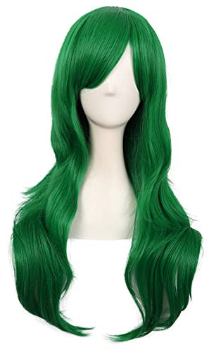 MapofBeauty 28 Pollic/70 cm Da Donna Uso Quotidiano Capelli Ricci Moda Cosplay Costume Anime Parrucche (Erba Verde)