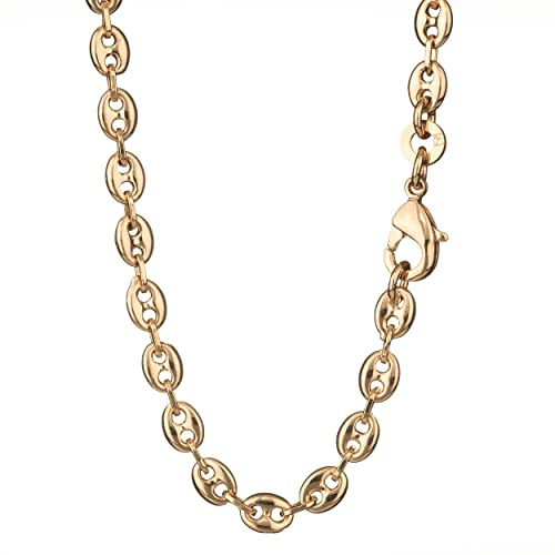 NKlaus 50cm Ankerkette Messing Vergoldet elegante Halskette Breite: 4,4mm Collier 9g schwer 5055