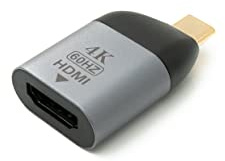 SYSTEM-S Adattatore HDMI 4K standard femmina a USB 3.1 tipo C maschio cavo in grigio