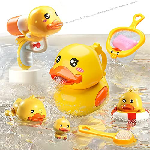 Badewannenspielzeug ab 1 2 3 Jahr, Purphy Badespielzeug ,Badewannen Spielzeug Rubber Duck Wasserspielzeug Kinder Geschenke für Baby Kinder Kleinkind