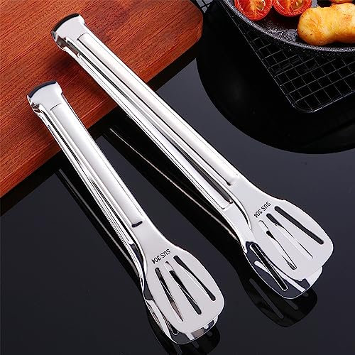 Ollimy Premium Edelstahl Küchen zangen, Steak Clip, hitzebeständige Zange Mehrzweckzange Kochen, Buffet, Salatservieren - Mehrzweckzange für Kochen & Grillen (23.3cm)