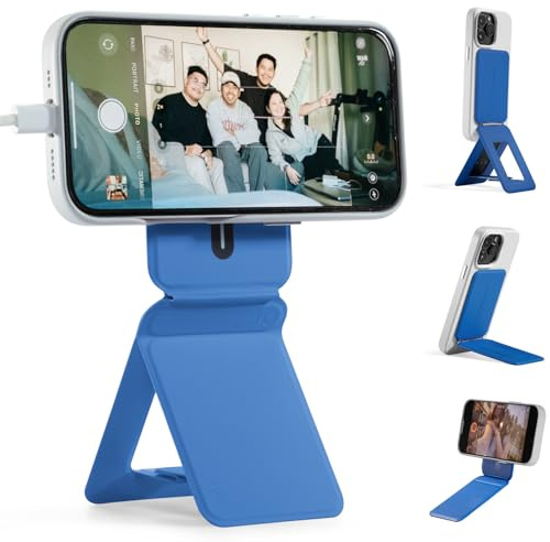 MOFT Treppiede Smartphone per iPhone Serie 16/15/14/13, Universale Invisibile Mini Treppiede Supporto per Telefono con 3 Modalità per Self-Vlogging, Sfogliare, Macrofotografia, Videochiamata, Zaffiro