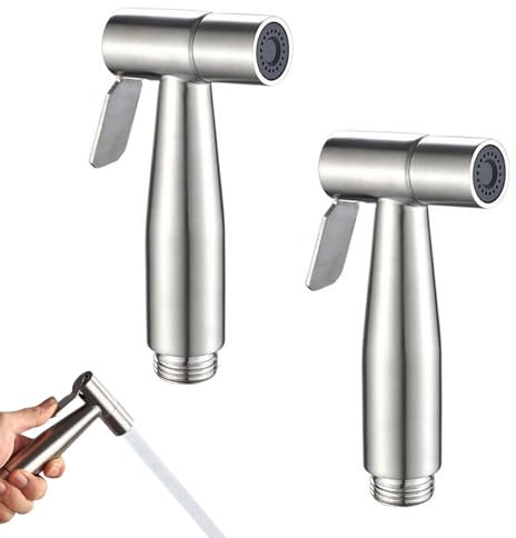 Lot de 2 Pulvérisateur Bidet en Acier Inoxydable Douchettes pour Bidet WC Douchette à Main Bidet Pulvérisateur de Toilette pour Bidet, pour Salle de Bain et Nettoyage de la Cuisine et des Toilettes