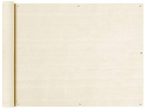 ARKEM Balkon Sichtschutz Creme 90x500 cm HDPE Gartenzaun Sichtschutz Balkonverkleidung