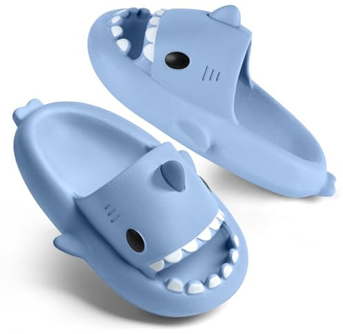 flintronic Cloud Shark Slides Slippers, Shark Slippers, Rutschfeste Hausschuhe Schuhe Unisex, Cartoon Shark Shower Slippers, Hai Badeschuhe für Sommer