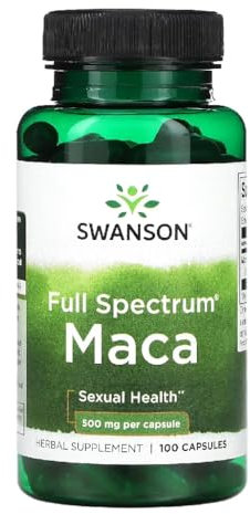 Swanson - Maca Root 500mg | Traditional Peruvian Adaptogen for Vitality & Hormonal Balance | 100 Capsules