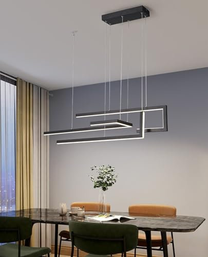 Lxysy kronleuchter modern kronleuchter schwarz LED-Pendelleuchte kronleuchter wohnzimmer hängelampe esstisch hängelampe schlafzimmer Dimmbarer Kronleuchter mit Fernbedienung (schwarz)