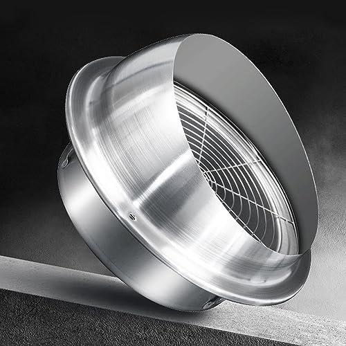 Rejillas de ventilación de acero inoxidable Ventilación de conductos redondos Ventilación de aire Cubierta de escape de ventilación de 6 7 8 , Ventilación de aire grande con malla para exterio