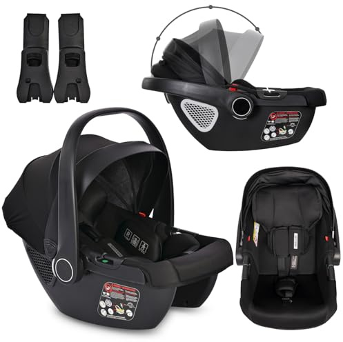 Lorelli Babyschale i-Size Aria Luxe (40-87 cm) verstellbar, Memory-Schaum, Farben:schwarz