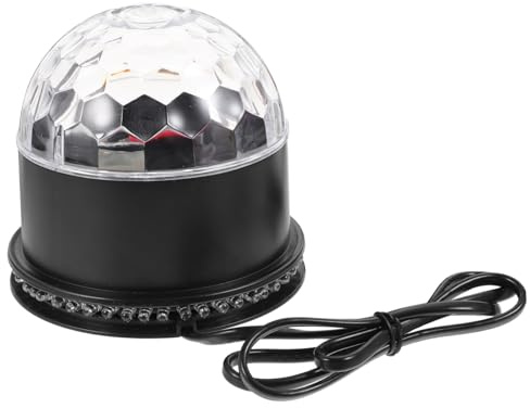 Artibetter Colorful Rotating Lights Led Projector Light Black Mini Stage Lamp Voice Control Decoration for Party
