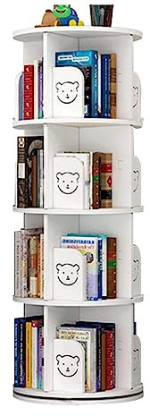YTGHBIML Bücherturm Freistehend 360° drehbares Bücherregal, einfaches weißes stehendes Bücherregal, mehrstöckige Bücherregale für den Büro-Bücherregal-Organizer perfekte Darstellung